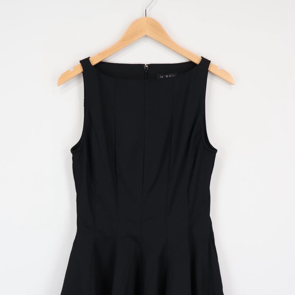 J.Crew Pleated Boatneck Mini Dress in Chino Black Size 6 NWT - Picture 3 of 8